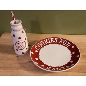 Pearhead Milk Jug‎ And Cookie Plate Set With Straw